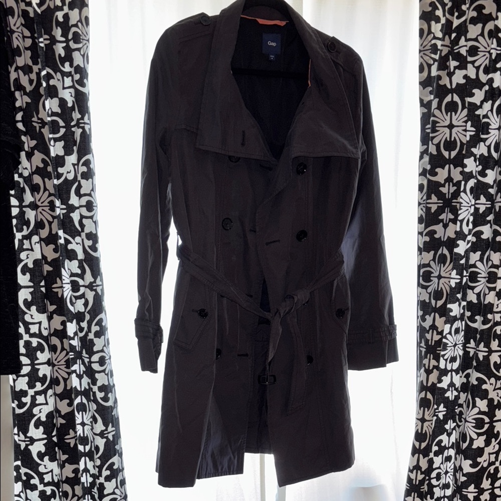 GAP Charcoal Coat with Orange Accent